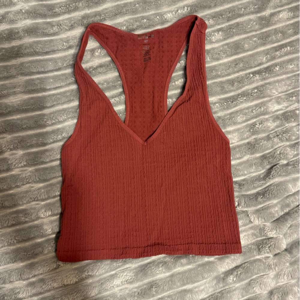 Buckle Rust Red Crop Top